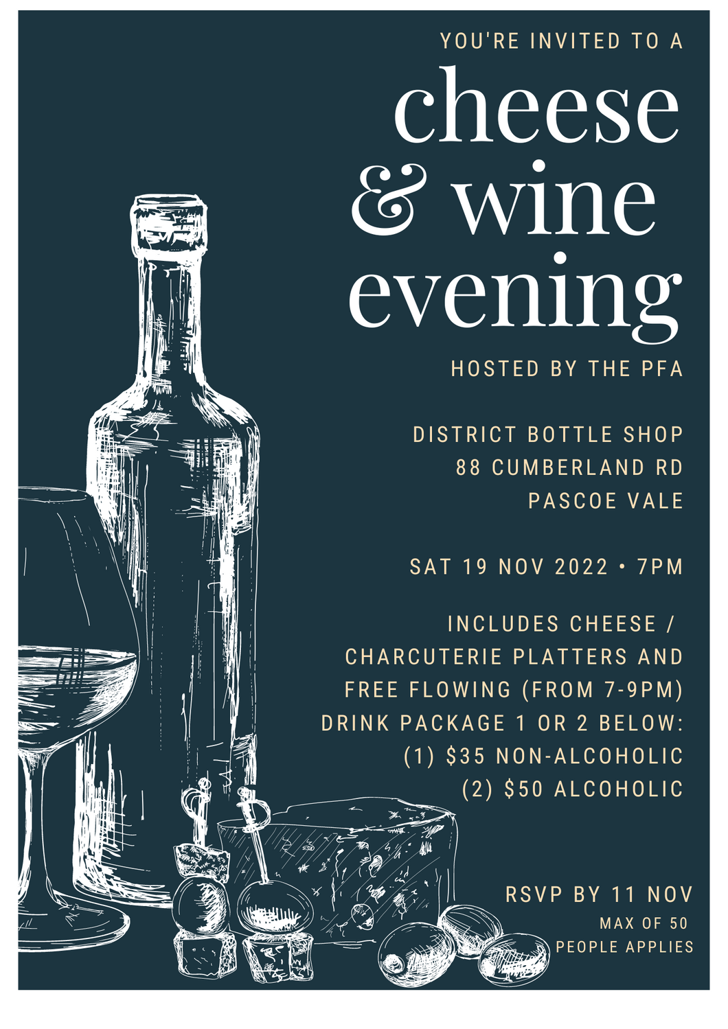 Cheese and Wine Evening Hosted by the PFA